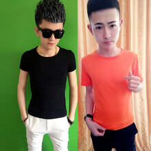 快樂嘉人 短袖 男士T恤 黑色+橙色(2件)短袖 S，XL，L，XXL，M