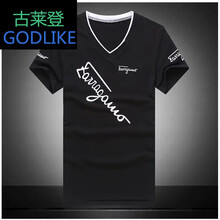 古萊登（GODLIKE） 短袖 男士T恤 V領(lǐng)斜英文黑色 S，XL，L，M，XXL