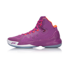 李寧（LI-NING）籃球鞋羅馬紫/熒光焰紅 