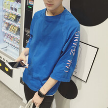 古萊登（GODLIKE） 長(cháng)袖 男士T恤 高質(zhì)量七分袖藍色 