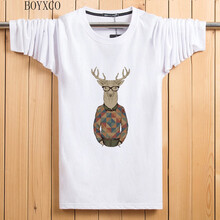 BOYXCO 長袖 男士T恤 白色小鹿人 S，XL，L，M，XXXL，XXL，加大