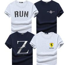 大碼哥 短袖 男士T恤 灰RUN+藍(lán)火箭+藍(lán)Z+灰法拉利 XL，L，XXXL，XXL，M，加大