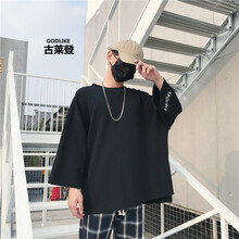 古萊登（GODLIKE） 七分袖 男士T恤 黑色 S，XL，L，XXXL，M，XXL