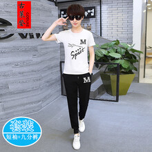 古萊登（GODLIKE） 長(cháng)袖 男士T恤 8921白色短袖+九分褲 XL，L，XXXL，M，XXL