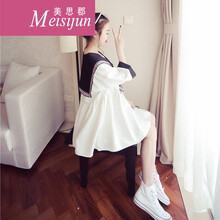 美思郡（Meisijun） 純色 蝴蝶結(jié) 連衣裙