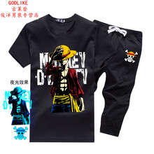 古萊登（GODLIKE） 短袖 男士T恤 復(fù)古路飛黑 