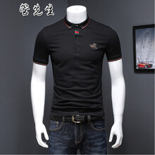 管先生 短袖 男士T恤 3309黑色 XL，L，加大，XXXL，M，XXL