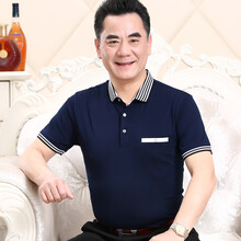 權(quán)威龍（quanweilong） 短袖 男士T恤 D018深藍(lán) 