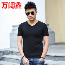 罕都（HANDU） 短袖 男士T恤 黑色 短袖v領(lǐng) S，XL，L，M