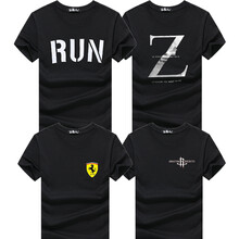 大碼哥 短袖 男士T恤 黑RUN+黑Z+黑法拉利+黑火箭 XL，L，加大，XXXL，XXL，M