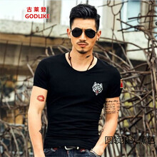 古萊登（GODLIKE） 短袖 男士T恤 狼頭黑色 XL，L，XXXL，M，XXL