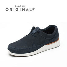 Clarks男士靛藍色反毛皮 40