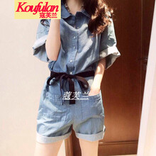 蔻芙蘭（koufulan） 高腰 連衣褲 女 長褲 休閑褲