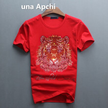 una Apchi 短袖 男士T恤 紅色 XL，L，M，XXL，XXXL