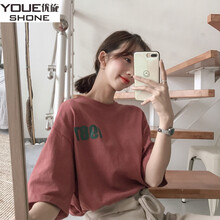 優(yōu)旋（youe shone） 印花 短袖 T恤 女 圓領(lǐng)