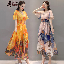 依托邦（YITUOBANG） 純色，碎花 紗網(wǎng) 連衣裙