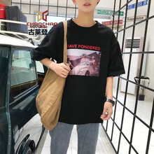 C2潮朝（C2 CHAOZHAO） 七分袖 男士T恤 卡車黑色1902D  XL，L，M，XXL