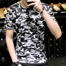 凌登（LingDeng） 短袖 男士T恤 灰色迷彩 XL，L，XXXL，XXL，M