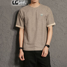 利卡森（LICSON） 短袖 男士T恤 咖啡色 XL，L，XXXL，XXL，加大，M