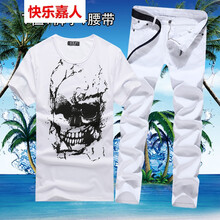 快樂(lè )嘉人 短袖 男士T恤 骨頭白/白褲 