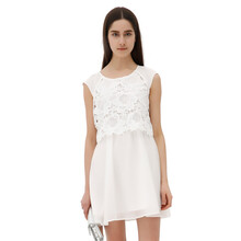 LILY 秋装 欧美风复古千鸟格撞色连衣裙 11332