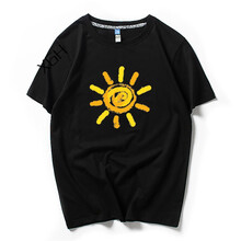 L-WTFS 短袖 男士T恤 黑色雙色太陽(yáng) S