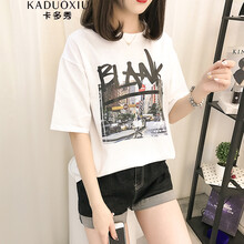 卡多秀（KADUOXIU） 印花 短袖 T恤 女 圓領(lǐng)