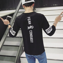 丹杰仕（DAN JIE SHI） 七分袖 男士T恤 印花黑色 S，XL，L，M，XXL