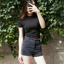 秀衫衫 露臍/腰 短袖 T恤 女 立領(lǐng)