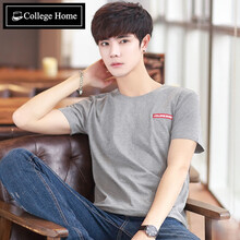 Collegehome 短袖 男士T恤 淺灰色T2707 