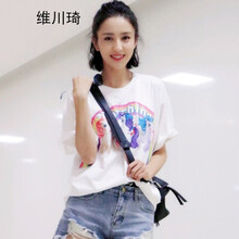 維川琦（WEICHUANQI） 印花 短袖 T恤 女 圓領(lǐng)