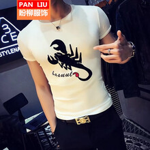 西牧子 短袖 男士T恤 KC蝎子白色 XL，L，M，XXL