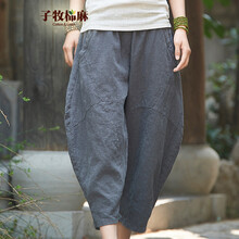 子牧棉麻  燈籠褲 女 九分褲 休閑褲