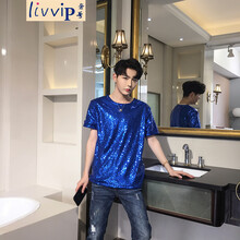 奢號（Iivvip） 短袖 男士T恤 藍(lán)色 XL，L，M，XXL