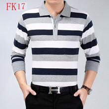 奧茵芬 長(cháng)袖 男士T恤 5淺灰色 FK17 L