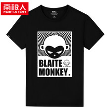 南極人（Nanjiren） 短袖 男士T恤 閃電猴/黑色 