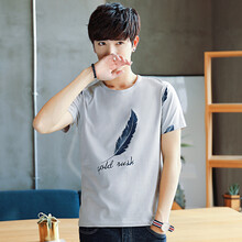 賓加迪（BINJIADI） 短袖 男士T恤 灰色-短袖 XL，L，XXXL，M，XXL