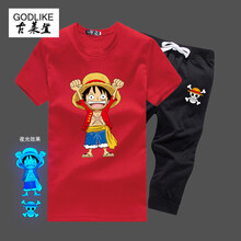 古萊登（GODLIKE） 短袖 男士T恤 路飛3紅 S，XL，L，XXL，XXXL，M