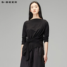 S.DEER 不對(duì)稱 短袖 T恤 女 圓領(lǐng)