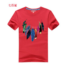 七匹鯊 短袖 男士T恤 紅色 S，XL，L，XXL，XXXL，M，加大