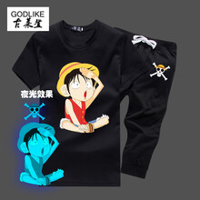 古萊登（GODLIKE） 短袖 男士T恤 路飛4黑 S，XL，L，XXL，XXXL，M
