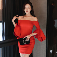 喇叭七分袖棉服