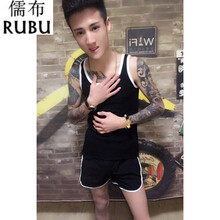 春景夜雪 無(wú)袖 男士T恤 K55套裝黑 