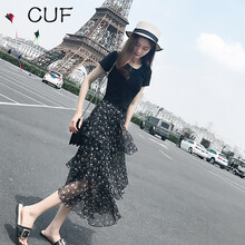 CUF 碎花 不規(guī)則，紗網(wǎng) 連衣裙