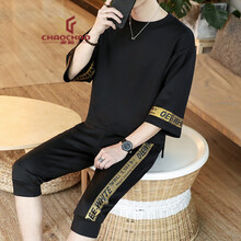 C2潮朝（C2 CHAOZHAO） 七分袖 男士T恤 黑色(15款) XL，L，XXL，XXXL，M