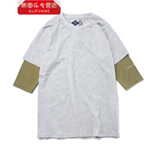 酷梵稀（KUFANXI） 五分袖 男士T恤 灰色 S，XL，L，M