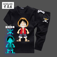 古萊登（GODLIKE） 短袖 男士T恤 路飛1黑 S，XL，L，XXXL，XXL，M