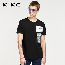 KIKC 短袖 男士T恤 黑色01 