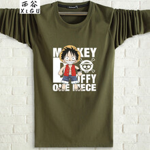 西谷（xigu） 長袖 男士T恤 軍綠色 長袖路飛 XL，L，M，XXXL，加大，XXL