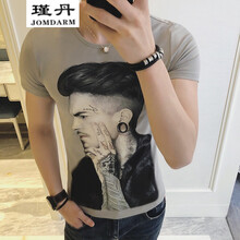 瑾丹（JOMDARM） 短袖 男士T恤 T109灰色 